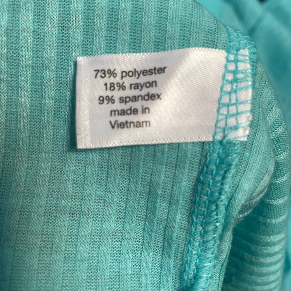 Lane Bryant Womens Long Cardigan Duster Overpiece Turquoise Ribbed Plus Sz 14/16 - Picture 3 of 6